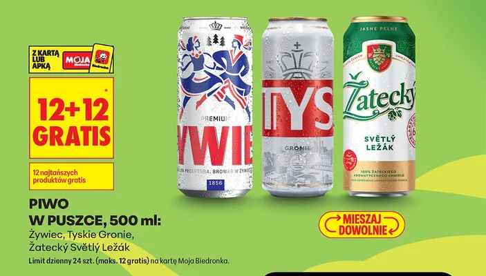 Piwo Svetly Lezak 12+12 GRATIS promocja w Biedronka