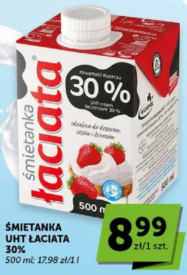 Śmietanka UHT Łaciata 30% promocja w Euro Sklep