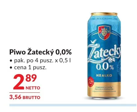 Piwo bezalkoholowe Žatecký promocja w Makro