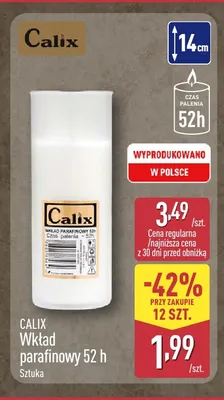 Wkład parafinowy 52 h Calix promocja w Aldi