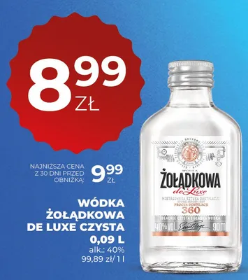 Wódka Żołądkowa de Luxe Czysta promocja w Duży Ben