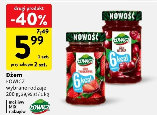 Dżem Łowicz wybrane rodzaje promocja w Intermarche