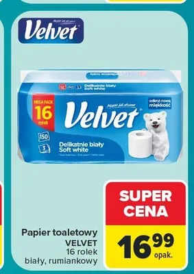 Papier toaletowy Velvet Delikatnie Biały promocja w Carrefour