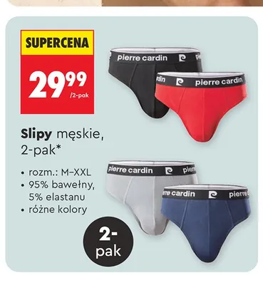 Slipy męskie Pierre Cardin 2-pak promocja w Biedronka