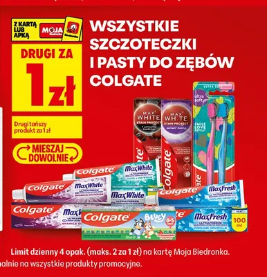Szczoteczki i pasty do zębów Colgate promocja w Biedronka