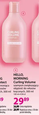 Szampon HELLO, MORNING Curling Volume zwiększający objętość do włosów kręconych promocja w Hebe