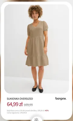 Sukienka oversized bonprix promocja w bonprix