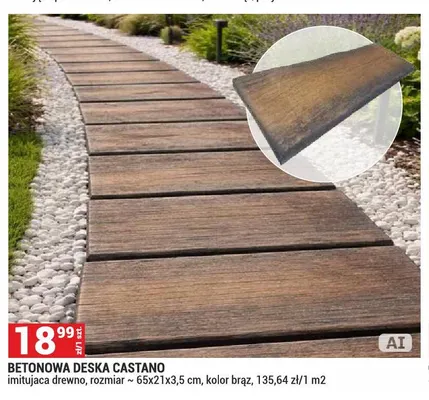 Betonowa deska Castano imitująca drewno promocja w Merkury Market