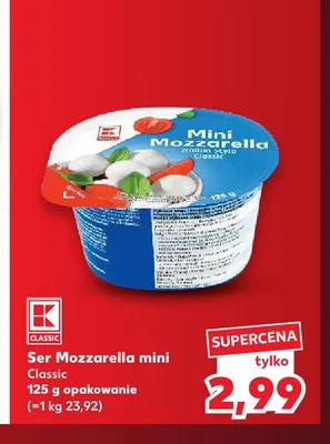 Ser Mozzarella mini Classic K-Classic promocja w Kaufland