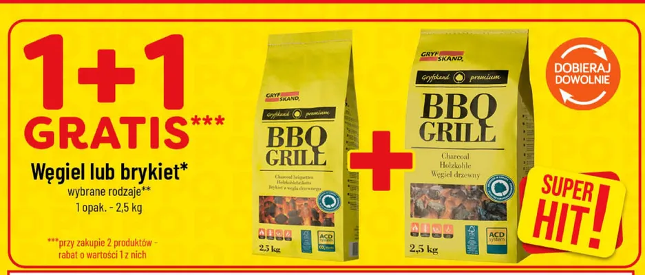 Węgiel drzewny Gryfskand Bbq Grill promocja w POLOmarket