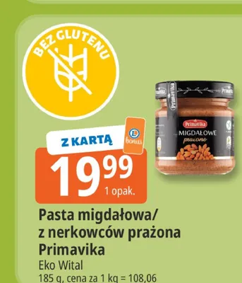Pasta migdałowa prażona Primavika promocja w Leclerc