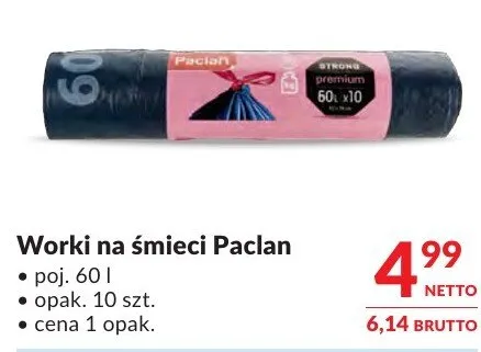 Worki na śmieci Paclan promocja w Makro