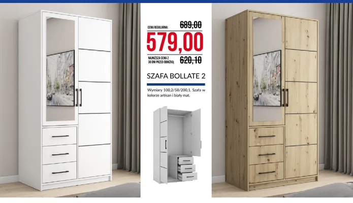 Szafa Bollate 2 promocja w Abra Meble
