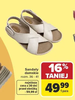 Sandały damskie promocja w Carrefour
