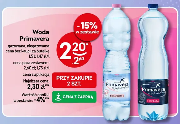 Woda gazowana Primavera promocja w Żabka