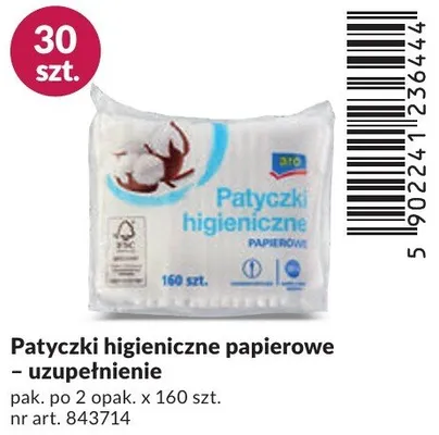 Patyczki higieniczne papierowe uzupełnienie promocja w Makro