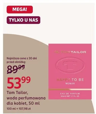 Woda perfumowana Tom Tailor dla kobiet, 50 ml promocja w Rossmann