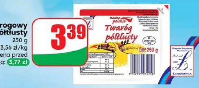 Ser twarogowy półtłusty promocja w Dino