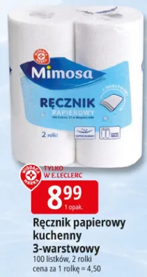 Ręcznik papierowy kuchenny 3-warstwowy Mimosa promocja w Leclerc