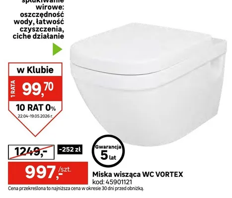 Miska wisząca WC VORTEX promocja w Leroy Merlin