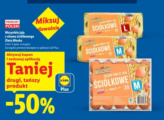Jaja z chowu ściółkowego Złota Nioska promocja w Lidl