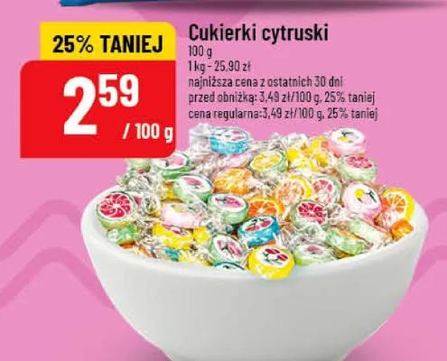 Cukierki cytruski promocja w POLOmarket