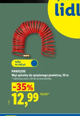 Wąż spiralny do sprężonego powietrza Parkside 10 m promocja w Lidl