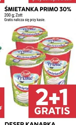 Śmietanka Primo Zott 30% promocja w Stokrotka