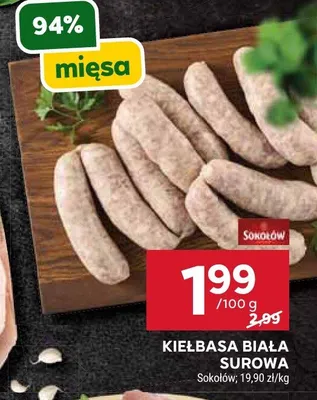 Kiełbasa biała surowa Sokołów promocja w Stokrotka