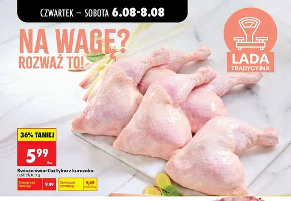 Świeża ćwiartka tylna z kurczaka promocja w Biedronka