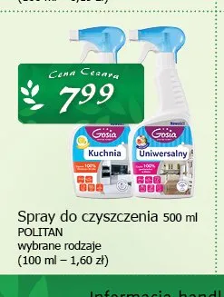 Spray do czyszczenia Politan promocja w CEZAR Delikatesy