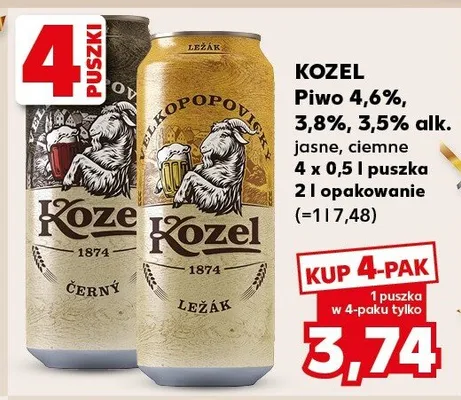Piwo 3,2%, 3,8%, 3,5% alk. jasne, ciemne promocja w Kaufland