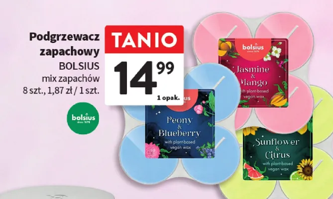 Podgrzewacz zapachowy BOLSIUS mix zapachów promocja w Intermarche