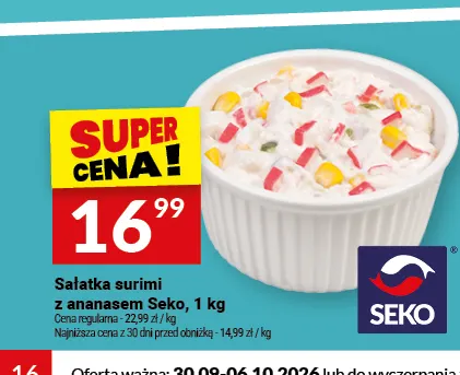 Sałatka surimi z ananasem Seko promocja w Twój Market