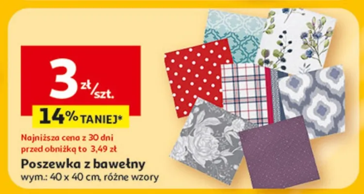 Poszewka z bawełny promocja w Auchan