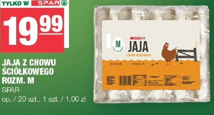 Jaja z chowu ściółkowego, rozmiar M promocja w SPAR