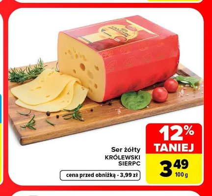 Ser żółty Królewski Sierpc promocja w Carrefour Market