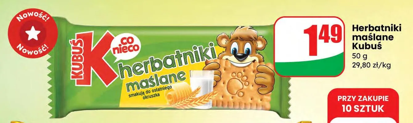 Herbatniki maślane Kubuś promocja w Dino