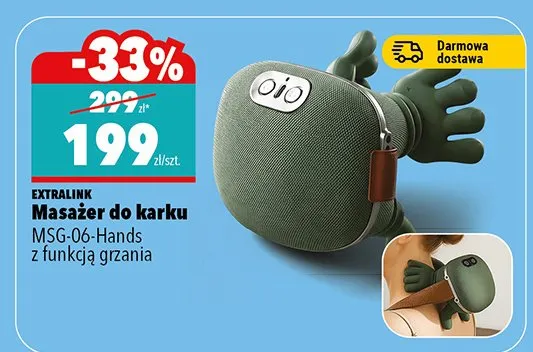 Masażer do karku MSG-06-Hands z funkcją grzania 10 końcówek Extralink promocja w Biedronka Home