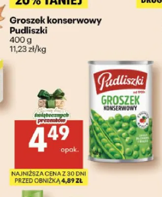 Groszek konserwowy Pudliszki promocja w Delikatesy Centrum