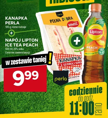 Zestaw kanapka Perla + napój Lipton Ice Tea Peach promocja w Stokrotka