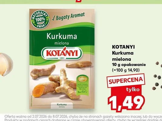 Kurkuma mielona Kotányi promocja w Kaufland