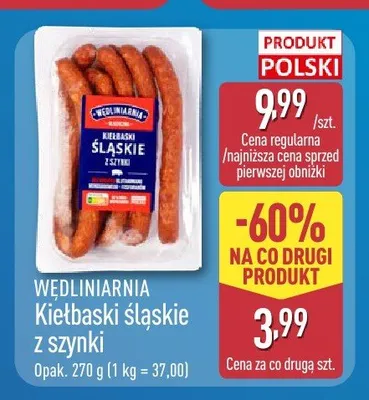 Kiełbaski śląskie z szynki Wędliniarnia promocja w Aldi