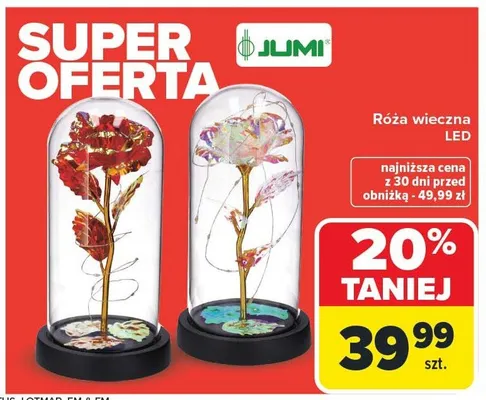 Róża wieczna LED JUMI promocja w Carrefour