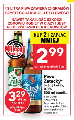 Piwo Žatecký Světlý Ležák promocja w LEWIATAN