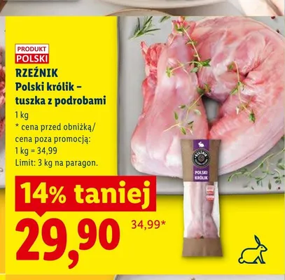 Królik polski tuszka z podrobami Rzeźnik promocja w Lidl