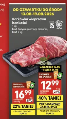 Karkówka wieprzowa bez kości Nasza Lady promocja w Delikatesy Centrum