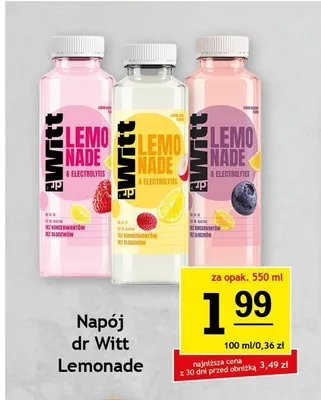 Napój dr Witt Lemonade jagoda promocja w Gram Market