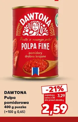 Pulpa pomidorowa Dawtona promocja w Kaufland