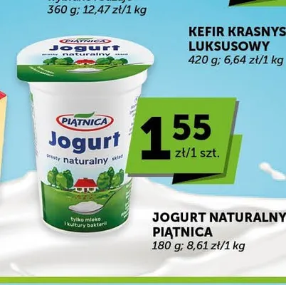 Jogurt naturalny 2% Piątnica promocja w Groszek